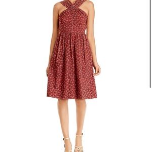 Kate Spade Floradoodle Womens A-Line Open Back Halter Dress, Size 2